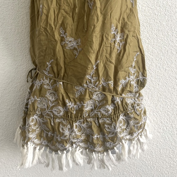 David Meister Silk Embroidered Tassel Mock Neck Top - Picture 3 of 9